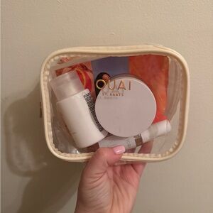 OUAI Travel Kit with Cream and Orange Accents